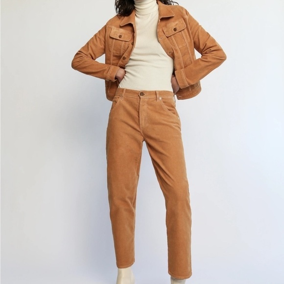 DAILY BLUE Boost Corduroy in Mud High Rise Button Fly Jeans  NEW $313 AG - Picture 2 of 15